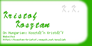 kristof kosztan business card